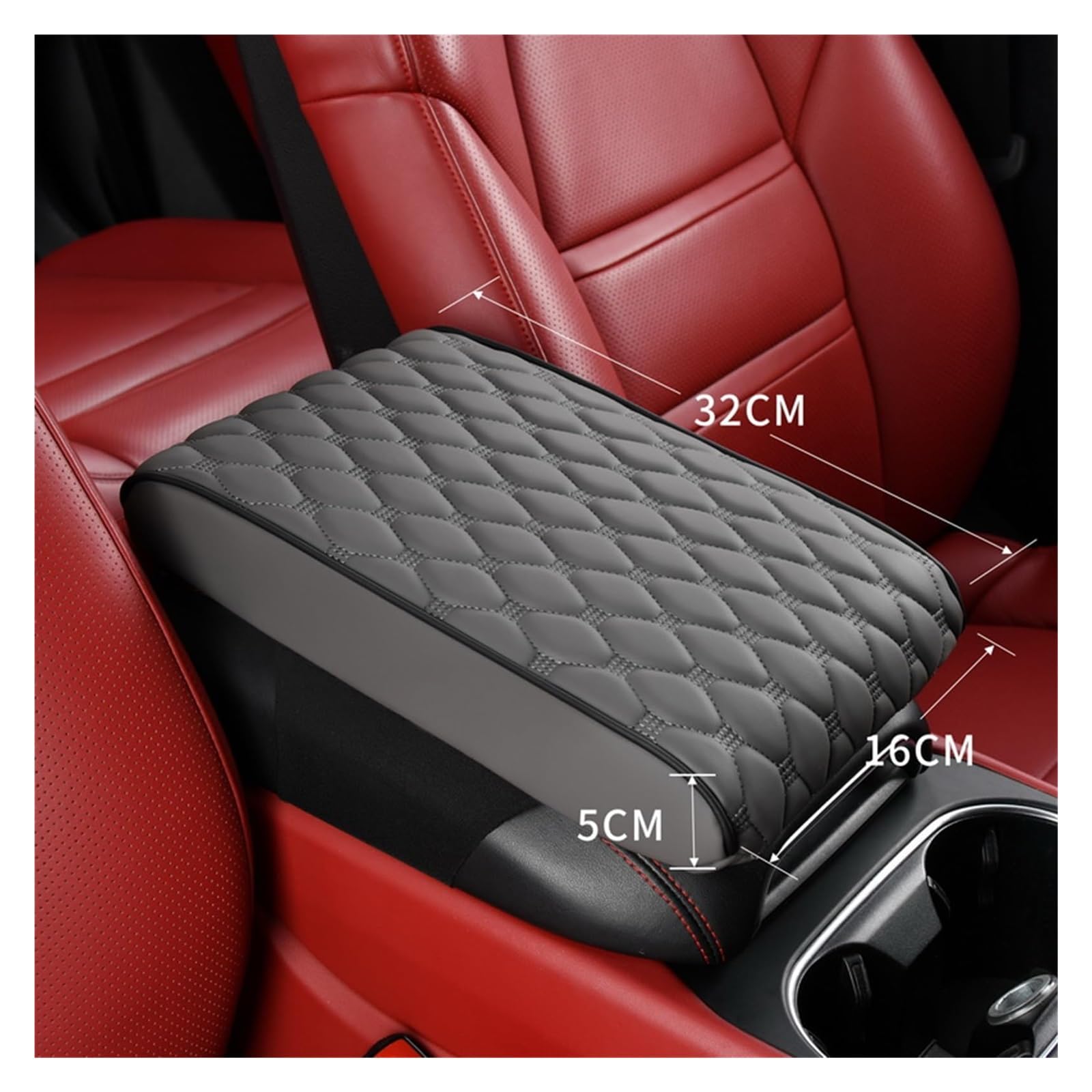 Auto Armlehnenbezug Für Opel Für Vauxhall Für Vectra Für Caravan CB 1997-2008 Auto Armlehne Kissen Box Matten Center Console Armlehne Konsole Abdeckung(E,16cm) von SCBSTKBGGW