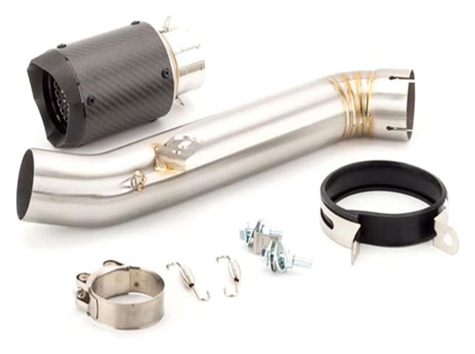 Motorrad Auspuff Tube Für Aprilia RSV4 2009-2018 2019 2020 Motorrad Slip On Middle Link Link Mit Schalldämpfer Auspuffrohr(2) von SCBSTKBGGW