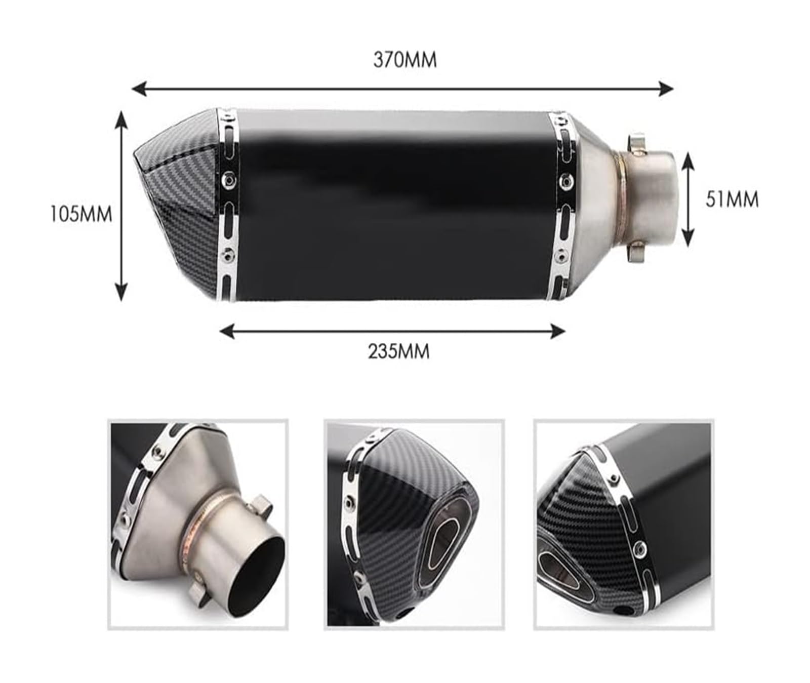 Motorrad Auspuff Tube Für B&MW C650 Sport 2016–2020 Motorrad-Auspuffanlage 51 Mm Schalldämpferrohr DB Killer Slip On Mid Link Connect(1) von SCBSTKBGGW