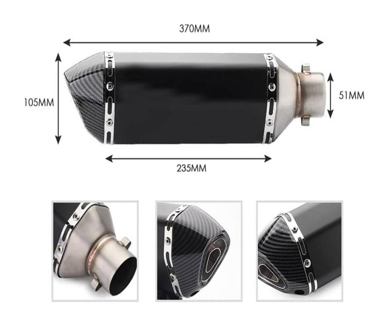 Motorrad Auspuff Tube Für B&MW C650 Sport 2016–2020 Motorrad-Auspuffanlage 51 Mm Schalldämpferrohr DB Killer Slip On Mid Link Connect(1) von SCBSTKBGGW