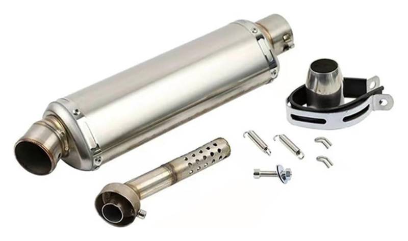 Motorrad Auspuff Tube Für B&MW Motorradauspuff 38-51MM Universal Edelstahl Motorrad Auspuff Schalldämpfer Rohr Flucht(F 440MM) von SCBSTKBGGW