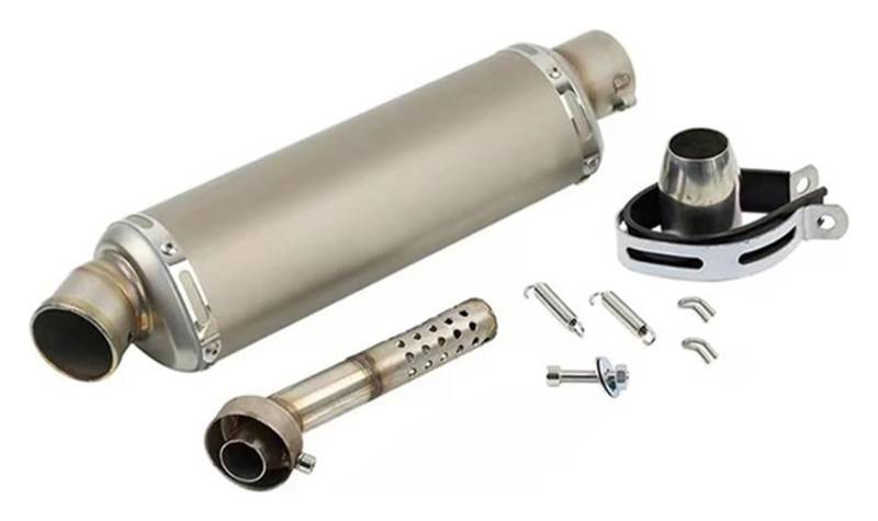 Motorrad Auspuff Tube Für B&MW Motorradauspuff 38-51MM Universal Edelstahl Motorrad Auspuff Schalldämpfer Rohr Flucht(I 440MM) von SCBSTKBGGW