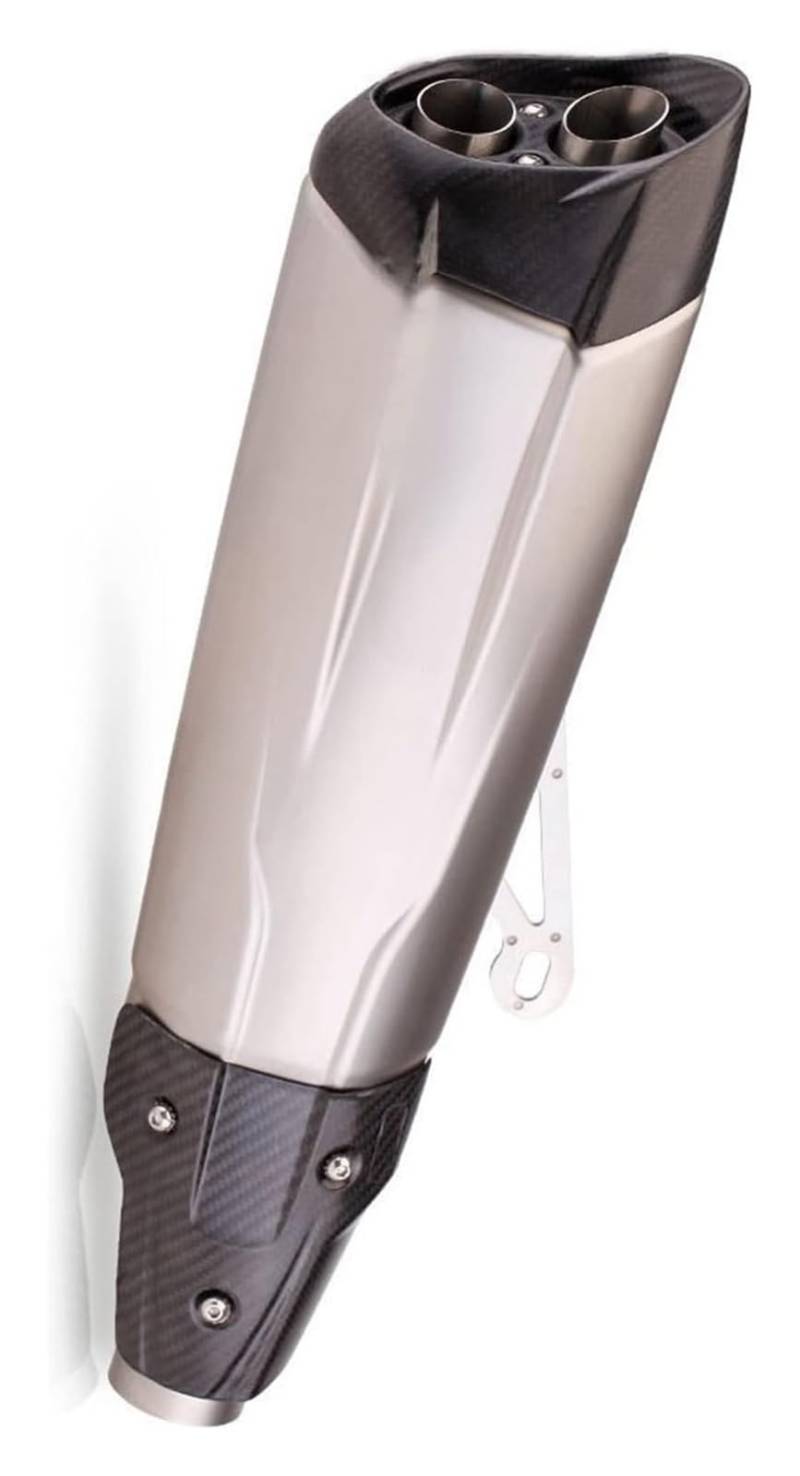 Motorrad Auspuff Tube Für B&MW S1000RR Motorradauspuff, 51 Mm, Universeller Motorradauspuff, Schalldämpfer, Modifizierter Schalldämpfer Aus Kohlefaser, 2 Löcher(A1-545mm Long) von SCBSTKBGGW