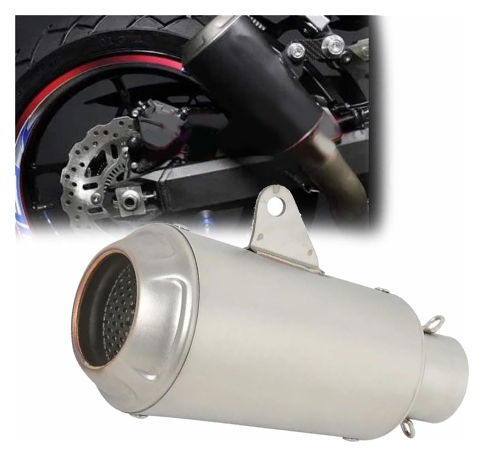 Motorrad Auspuff Tube Für B&MW S1000XR S 1000 XR Motorradauspuff Universal 51MM Motorrad LV-10 Auspuffrohr DB Killer Schalldämpfer Escape(Silver) von SCBSTKBGGW