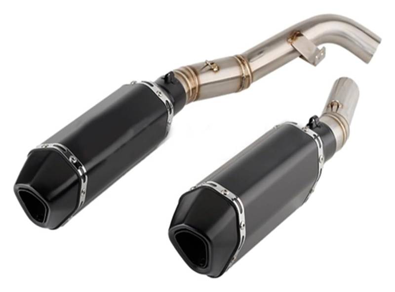 Motorrad Auspuff Tube Für K&awasaki Z1000 Z 1000 2007 2008 2009 Z 1000 Escape Slip-On-Auspuffschalldämpfer Mit Mid Link Pipe System Motorradauspuff(Version D) von SCBSTKBGGW