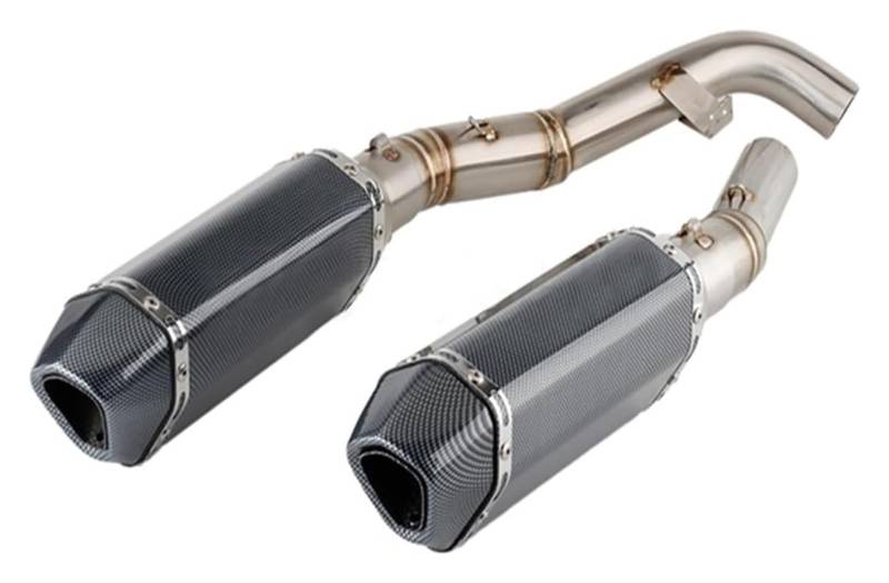Motorrad Auspuff Tube Für K&awasaki Z1000 Z 1000 2007 2008 2009 Z 1000 Escape Slip-On-Auspuffschalldämpfer Mit Mid Link Pipe System Motorradauspuff(Version E) von SCBSTKBGGW