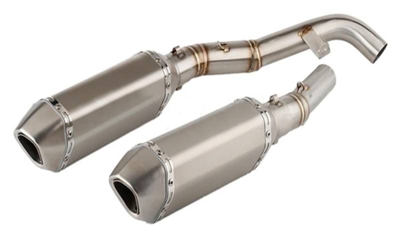 Motorrad Auspuff Tube Für K&awasaki Z1000 Z 1000 2007 2008 2009 Z 1000 Escape Slip-On-Auspuffschalldämpfer Mit Mid Link Pipe System Motorradauspuff(Version F) von SCBSTKBGGW