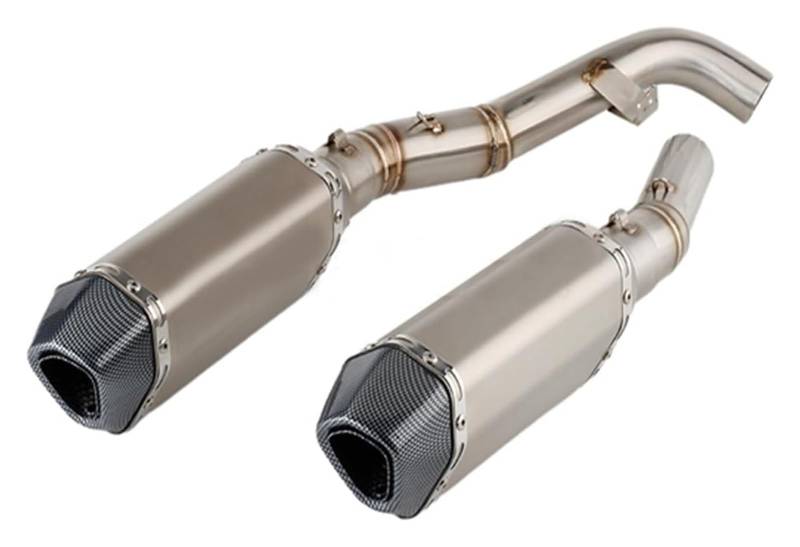 Motorrad Auspuff Tube Für K&awasaki Z1000 Z 1000 2007 2008 2009 Z 1000 Escape Slip-On-Auspuffschalldämpfer Mit Mid Link Pipe System Motorradauspuff(Version H) von SCBSTKBGGW