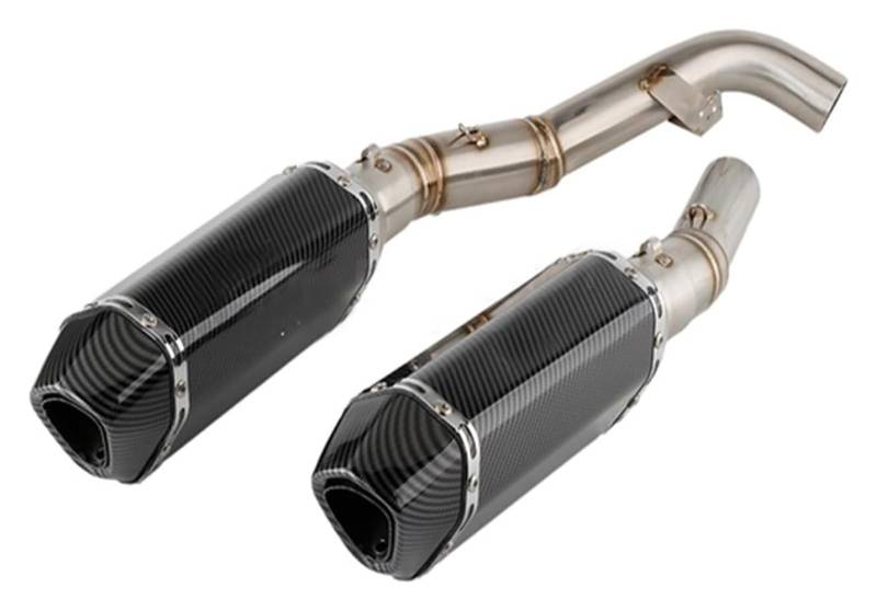 Motorrad Auspuff Tube Für K&awasaki Z1000 Z 1000 2007 2008 2009 Z 1000 Escape Slip-On-Auspuffschalldämpfer Mit Mid Link Pipe System Motorradauspuff(Version a) von SCBSTKBGGW