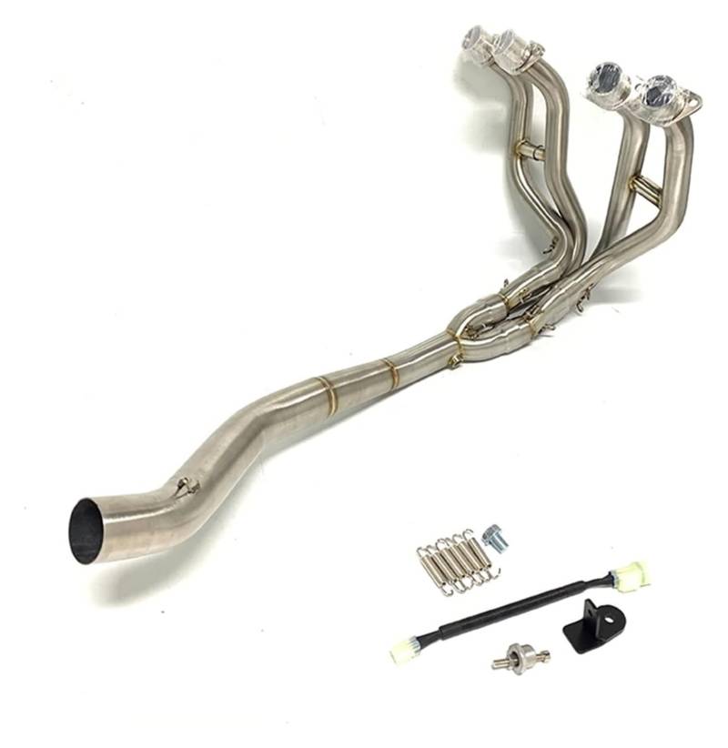 Motorrad Auspuff Tube Für K&awasaki ZX25R ZX-25R 51mm 2020 2021 2022 Escape Modified Front Link Pipe Slip On Auspuffkrümmer Auspuff Titanrohr(Stainless Steel) von SCBSTKBGGW