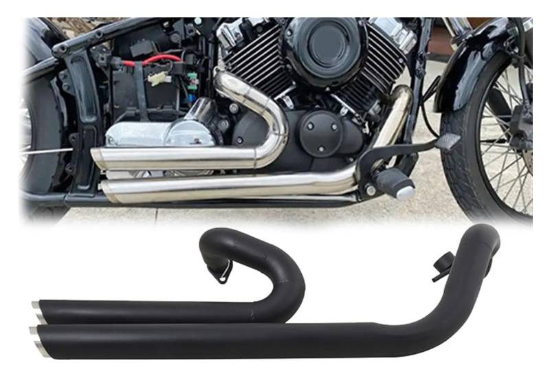 Motorrad Auspuff Tube Für XVS650A XVS 650A Classic 1998 1999 2000-2010 Full Link Pipe Escape Schalldämpfer Auspuff Motorradauspuffanlagen von SCBSTKBGGW