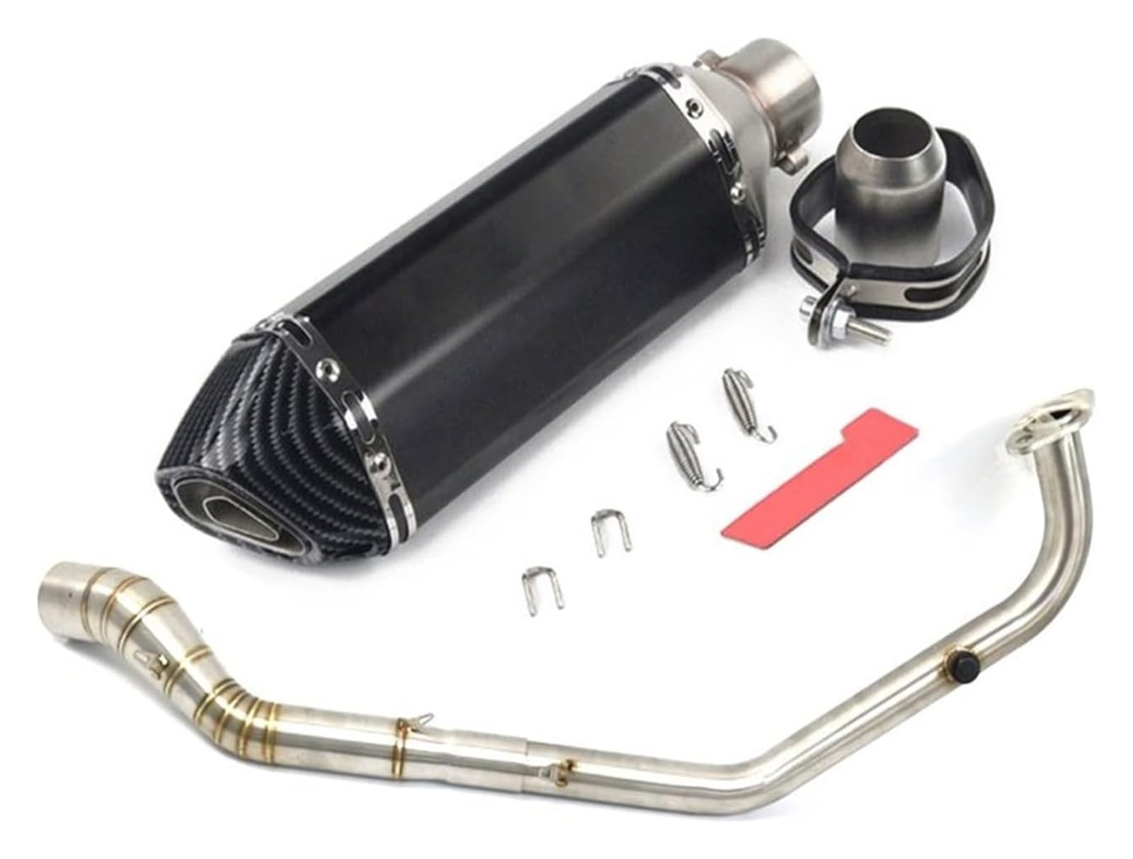 Motorrad Auspuff Tube Für Y&AMAHA Für YZF R125 R15 V3 MT-125 2018 2019 2020 2021 Vollsysteme Motorrad Schalldämpfer Vorderes Verbindungsrohr Rohr DB Killer(3) von SCBSTKBGGW