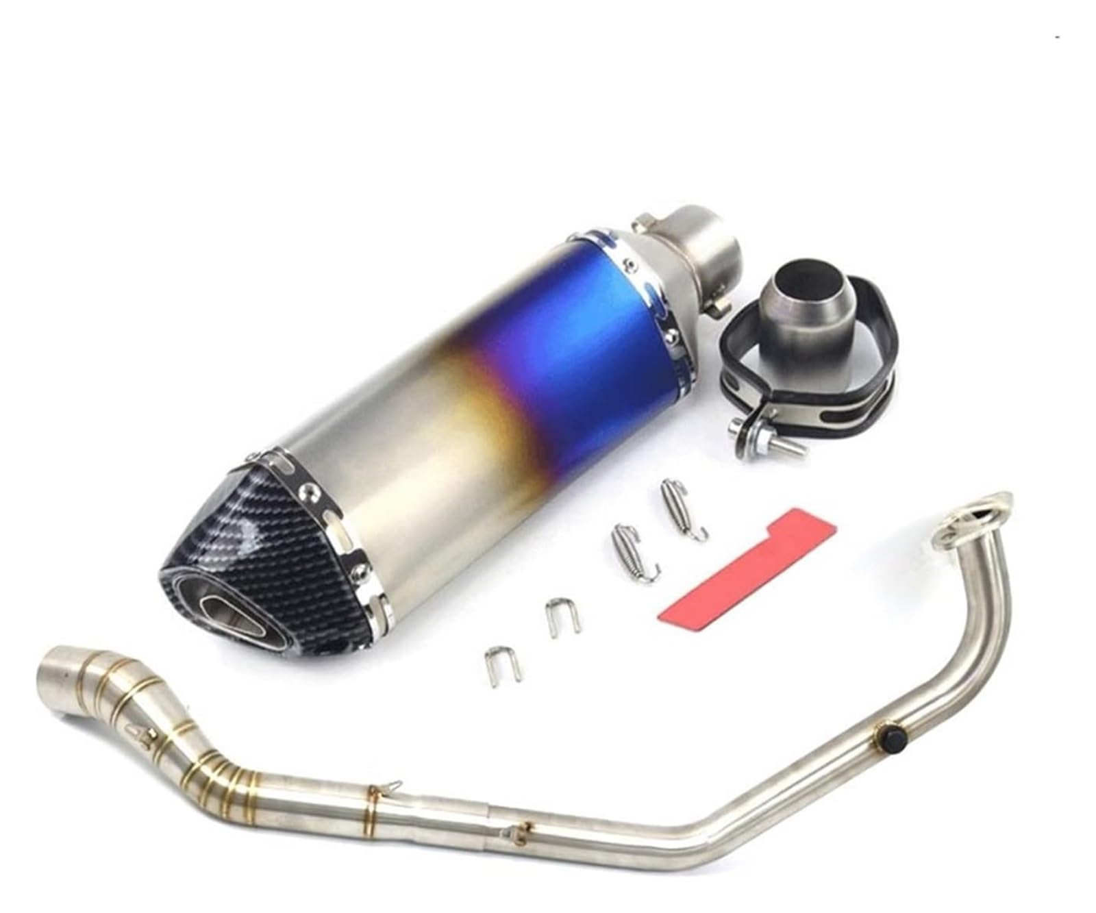 Motorrad Auspuff Tube Für Y&AMAHA Für YZF R125 R15 V3 MT-125 2018 2019 2020 2021 Vollsysteme Motorrad Schalldämpfer Vorderes Verbindungsrohr Rohr DB Killer(5) von SCBSTKBGGW