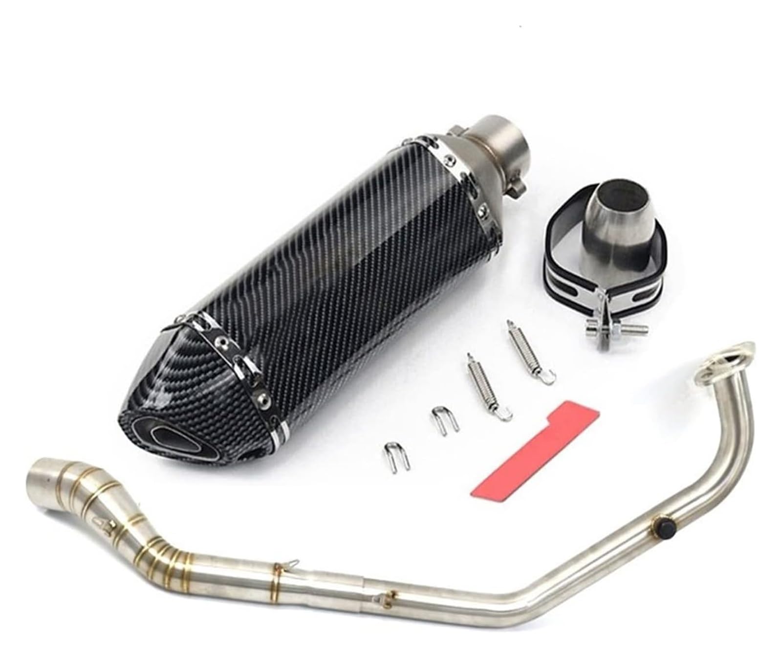 Motorrad Auspuff Tube Für Y&AMAHA Für YZF R125 R15 V3 MT-125 2018-2021 Vollsysteme Motorrad Schalldämpfer Vorderes Verbindungsrohr DB Killer Auspuffrohr(4) von SCBSTKBGGW