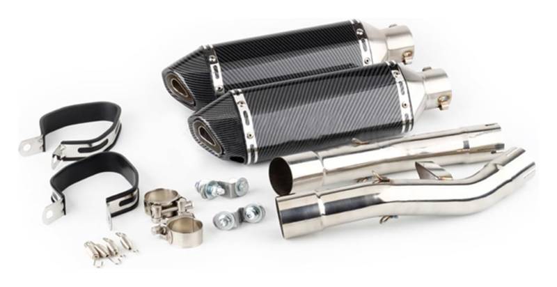 Motorrad Auspuff Tube Für Y&amaha FJR1300 FJR 1300 2001-2020 Escape Motorradauspuff Slip-On-Auspuffschalldämpfer Mit Mittlerem Verbindungsrohr(Version A) von SCBSTKBGGW