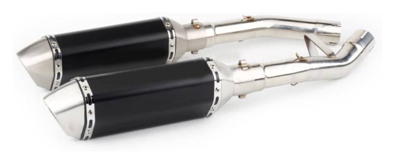 Motorrad Auspuff Tube Für Y&amaha FJR1300 FJR 1300 2001-2020 Escape Slip-On-Auspuffschalldämpfer Mit Mid Link Pipe Motorradauspuff(Version C) von SCBSTKBGGW