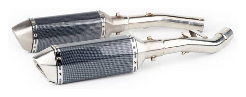 Motorrad Auspuff Tube Für Y&amaha FJR1300 FJR 1300 2001-2020 Escape Slip-On-Auspuffschalldämpfer Mit Mid Link Pipe Motorradauspuff(Version H) von SCBSTKBGGW