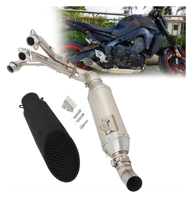 Motorrad Auspuff Tube Für Y&amaha Für Tracer9GT Für Tracer 9 GT 2021 2022 2023 Motorradauspuff Komplettsysteme Escape Front Link Pipe Mesh(Type B) von SCBSTKBGGW