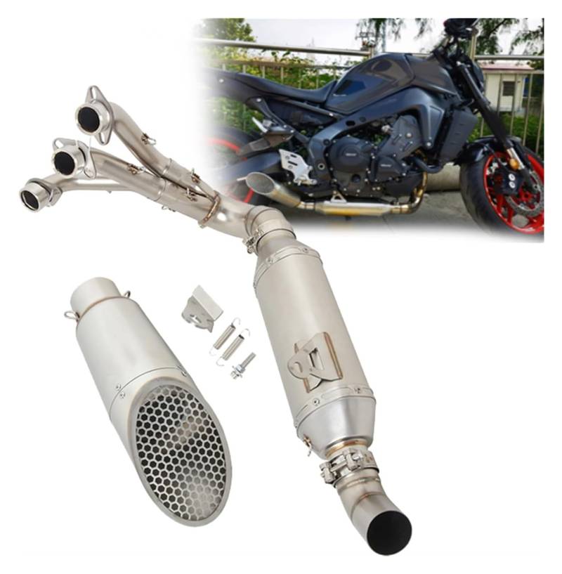 Motorrad Auspuff Tube Für Y&amaha Für Tracer9GT Für Tracer 9 GT 2021 2022 2023 Motorradauspuff Komplettsysteme Escape Front Link Pipe Mesh(Type a) von SCBSTKBGGW