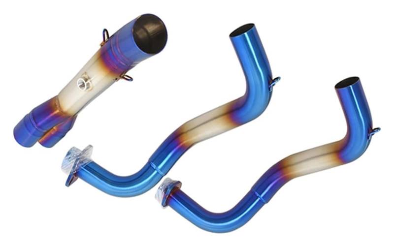 Motorrad Auspuff Tube Für Y&amaha MT07 FZ07 XSR700 Tracer 700 2014-2020 Motorradauspuff-Schlupf-Fluchtsysteme Ändern 51mm Front-Link-Rohrverbindung(Blue) von SCBSTKBGGW