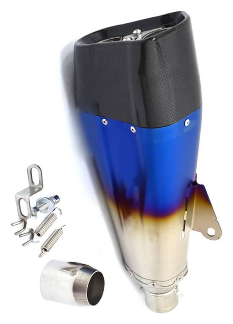 Motorrad Auspuff Tube Für Y&amaha MT09 Mt07 R3 Für K&awasaki Z900 Z400 Motorradauspuff Universal 51mm Escape System Doppelloch DB Killer Fiber(Multi-Colored B) von SCBSTKBGGW