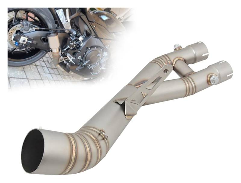 Motorrad Auspuff Tube Für Y&amaha MT10 MT 10 2015-2021 Motorradauspuff Slip-On-Escape-Systeme Mid Link-Rohranschluss 60mm Schalldämpfer von SCBSTKBGGW