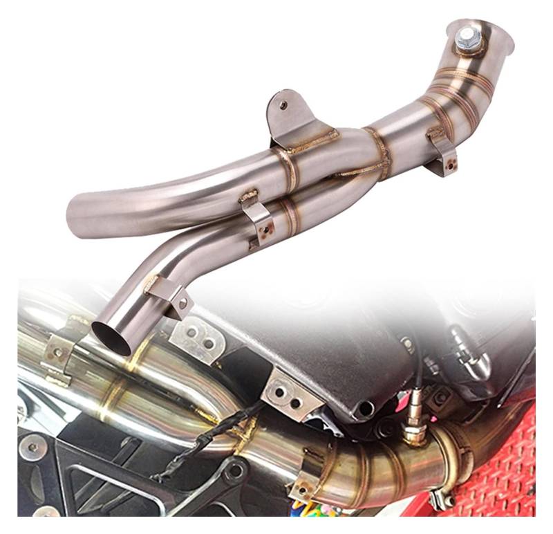 Motorrad Auspuff Tube Für Y&amaha R1 2009-2014 Motorradauspuff 51MM Edelstahl Schalldämpfer Decat Rohr Mittelglied Slip On Escape Moto von SCBSTKBGGW