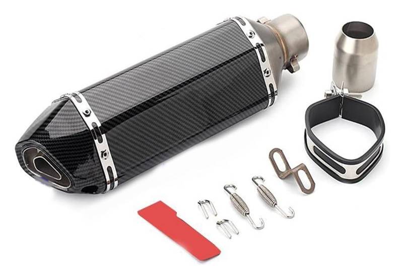 Motorrad Auspuff Tube Für Y&amaha R15 Tmax 500 FZ6 Für CB400 Cb650 Für K&awasaki Er6n 51MM Universal-Auspuffrohr Schalldämpfer Racing Escape Ak Auspuff(Multi-Colored B) von SCBSTKBGGW