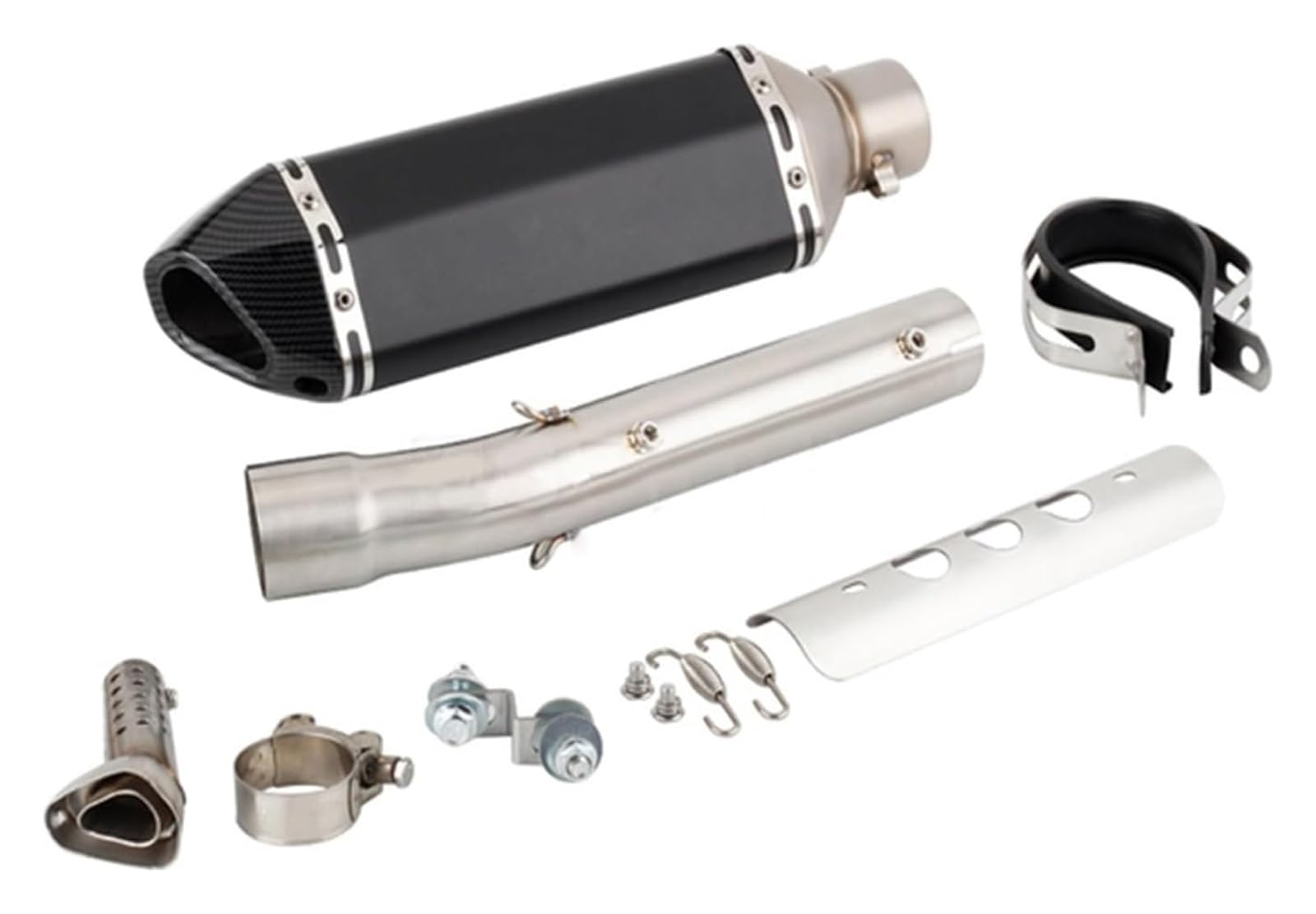 Motorrad Auspuff Tube Für Y&amaha Tenere 700 2019 2020 2021 2022 2023 XTZ690 XTZ700 T700 Escape Slip-On-Auspuffschalldämpfer Mit Mittlerem Verbindungsrohr(Version D) von SCBSTKBGGW