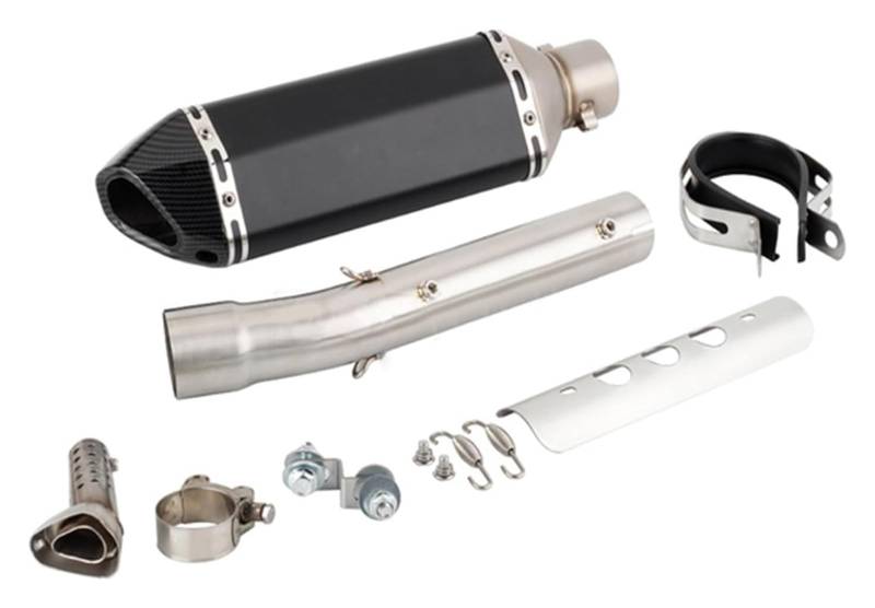 Motorrad Auspuff Tube Für Y&amaha Tenere 700 2019 2020 2021 2022 2023 XTZ690 XTZ700 T700 Escape Slip-On-Auspuffschalldämpfer Mit Mittlerem Verbindungsrohr(Version D) von SCBSTKBGGW
