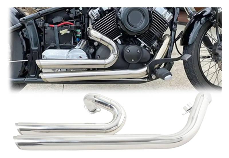 Motorrad Auspuff Tube Für Y&amaha XVS650 Midnight Custom 2005-2010 Motorradauspuff Motorradauspuffanlagen Full Link Pipe Escape Schalldämpfer von SCBSTKBGGW