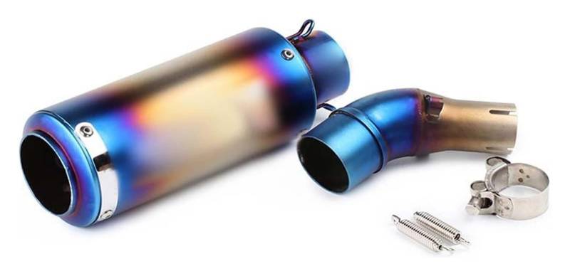 Motorrad Auspuff Tube Für Y&amaha YZF R25 MT03 R3 MT 03 Motorrad Mitte Mit Auspuff Escape Moto Pipe Dirt Bike Racing Motorrad Modifizierter Schalldämpfer(Multi-Colored a) von SCBSTKBGGW