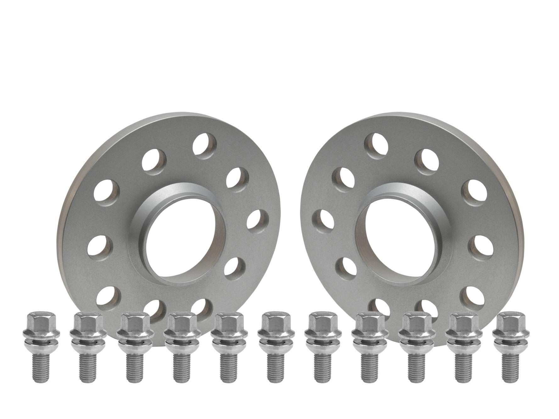 SCC Fahrzeugtechnik Distanzscheiben Set 30mm (2x15mm) Silber eloxiert mit Radschrauben M14x1,5 Kugel R13 42mm für Audi von SCC Fahrzeugtechnik