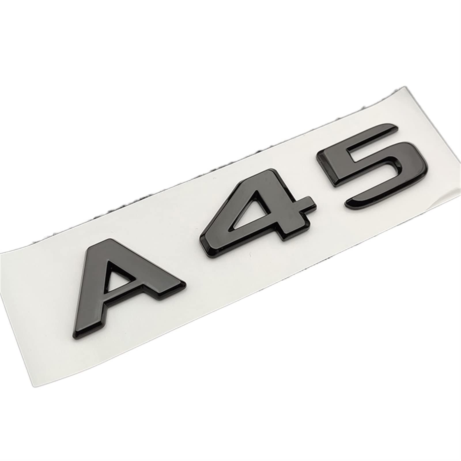 SCHAAN 3D ABS Rot Schwarz Chrom Auto Buchstaben Kofferraum Abzeichen Aufkleber A45S Emblem Logo Passend for Mercedes A45S AMG W177 W176 Zubehör Autoaufkleber (Color : A45 Glossy Black) von SCHAAN