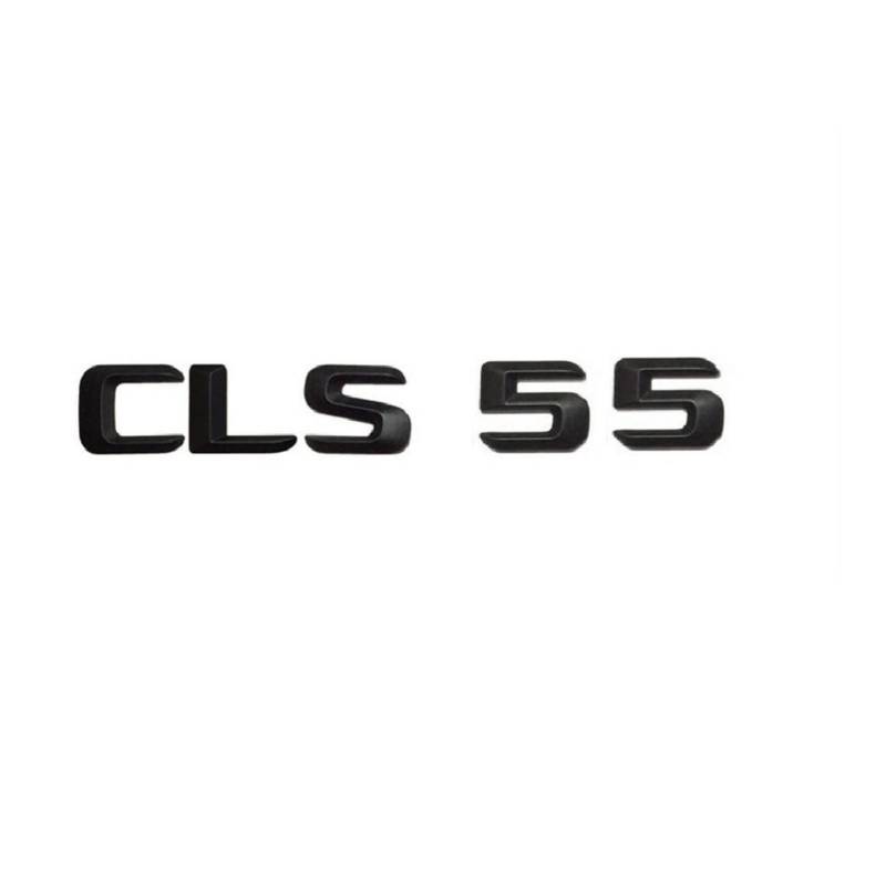 SCHAAN Mattschwarz CLS 55" Kofferraum-hintere Buchstaben, Wörter, Zahlen, Abzeichen, Emblem, Aufkleber, kompatibel mit Mercedes Benz CLS-Klasse CLS55 AMG Autoaufkleber von SCHAAN