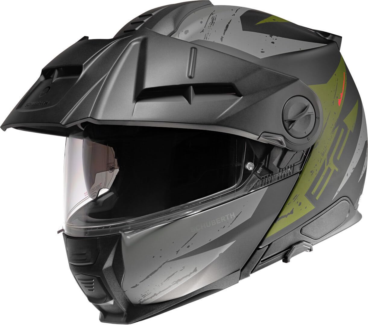 Schuberth E2 Explorer Klapphelm (Black Matt/Green,L (59)) von SCHUBERTH