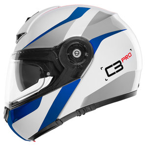 Schuberth C3 Pro Sestante Klapphelm Weiss Blau Grau Rot von Schuberth