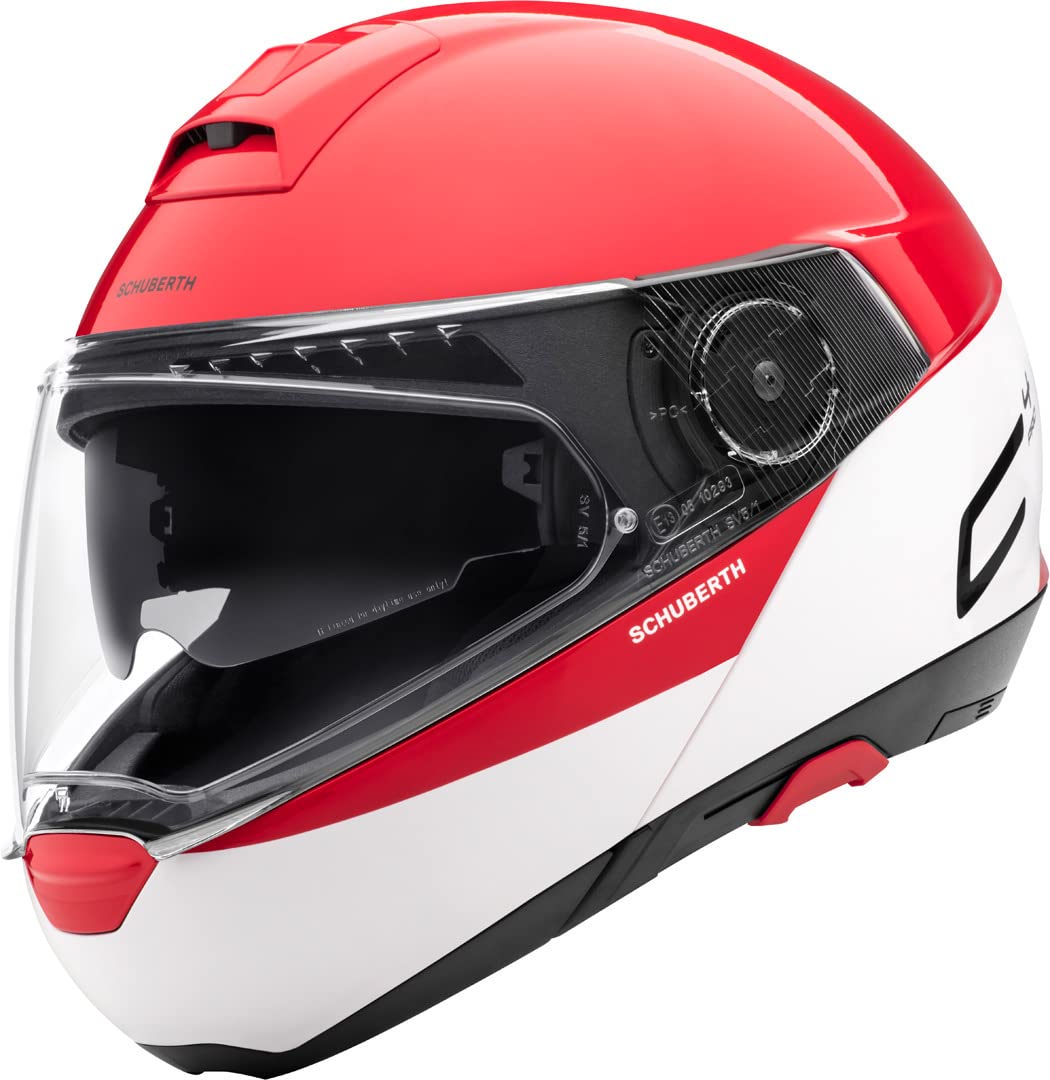 Schuberth C4 Pro Swipe Klapphelm (White/Red,XS (53/54)) von SCHUBERTH