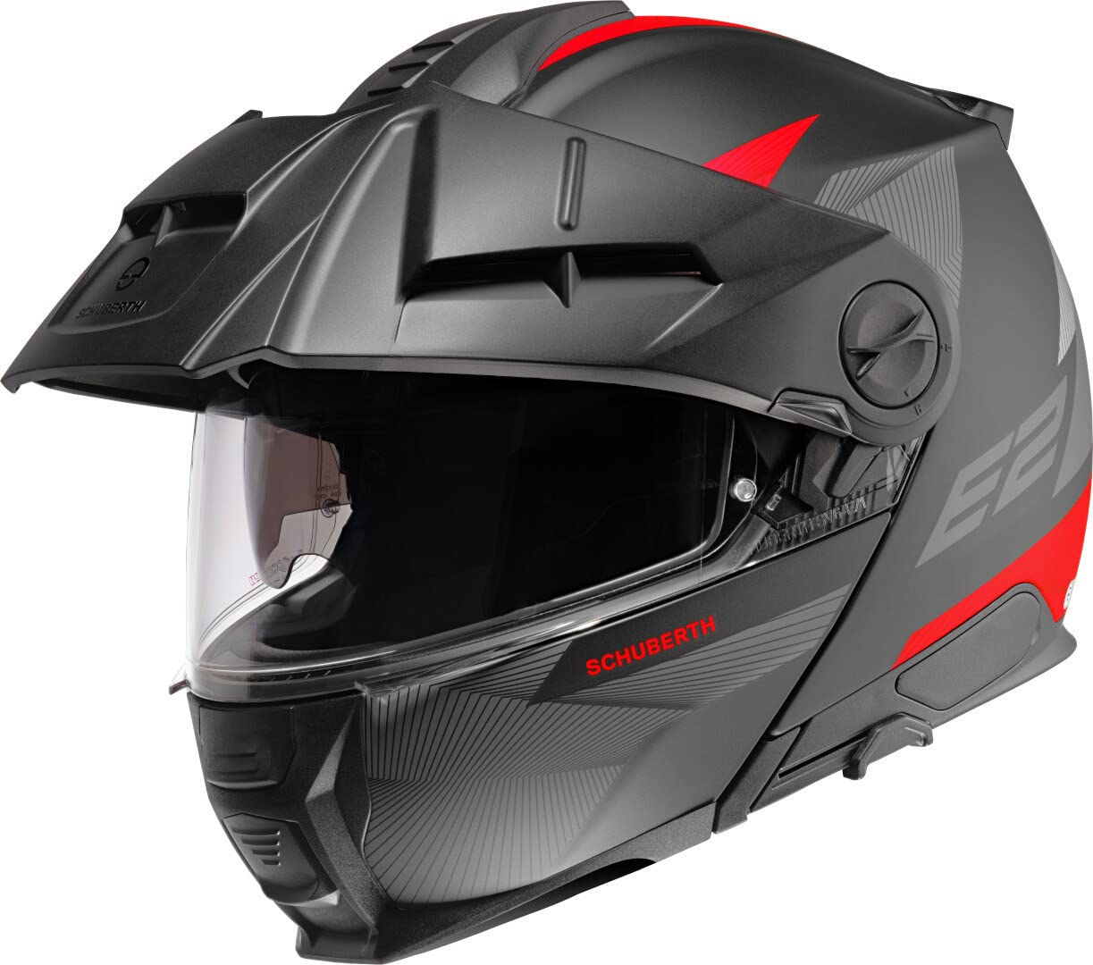 Schuberth E2 Defender Klapphelm (Black Matt/Red,L (59)) von SCHUBERTH