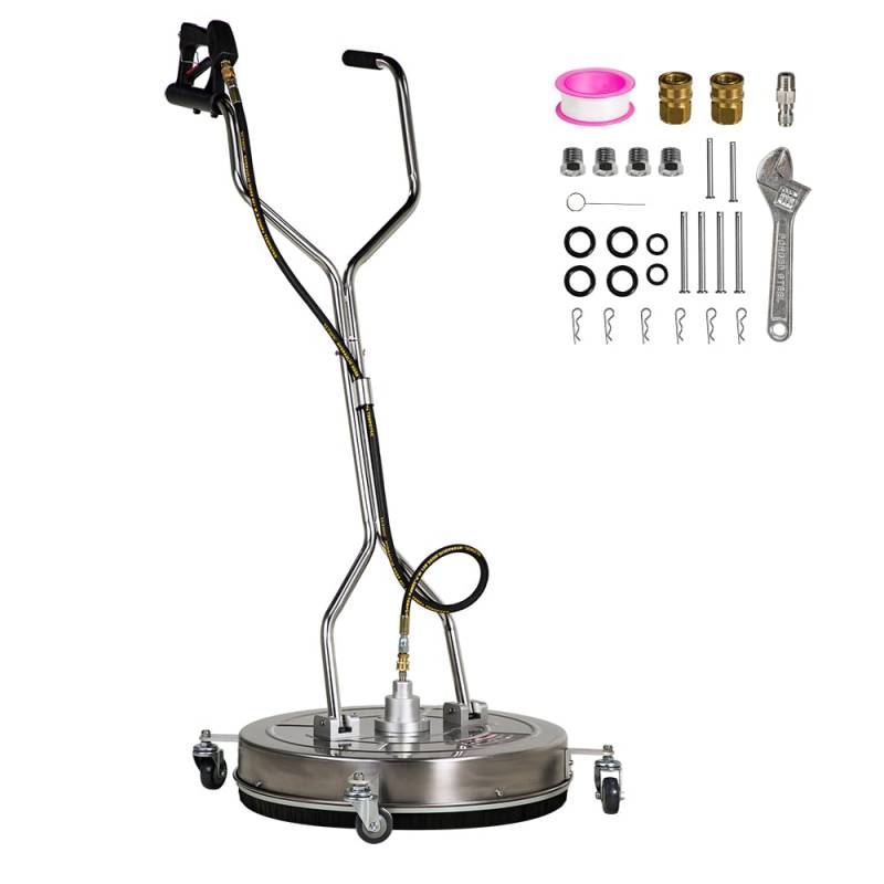 SCITOO Hochdruckreiniger-Oberflächenreiniger, 61 cm, 4000 PSI mit 4 Rädern, 0,95 cm Schnellanschluss und Waschanlagen-Zubehör für Beton, Terrasse, Gehweg, Deck und Einfahrten von SCITOO