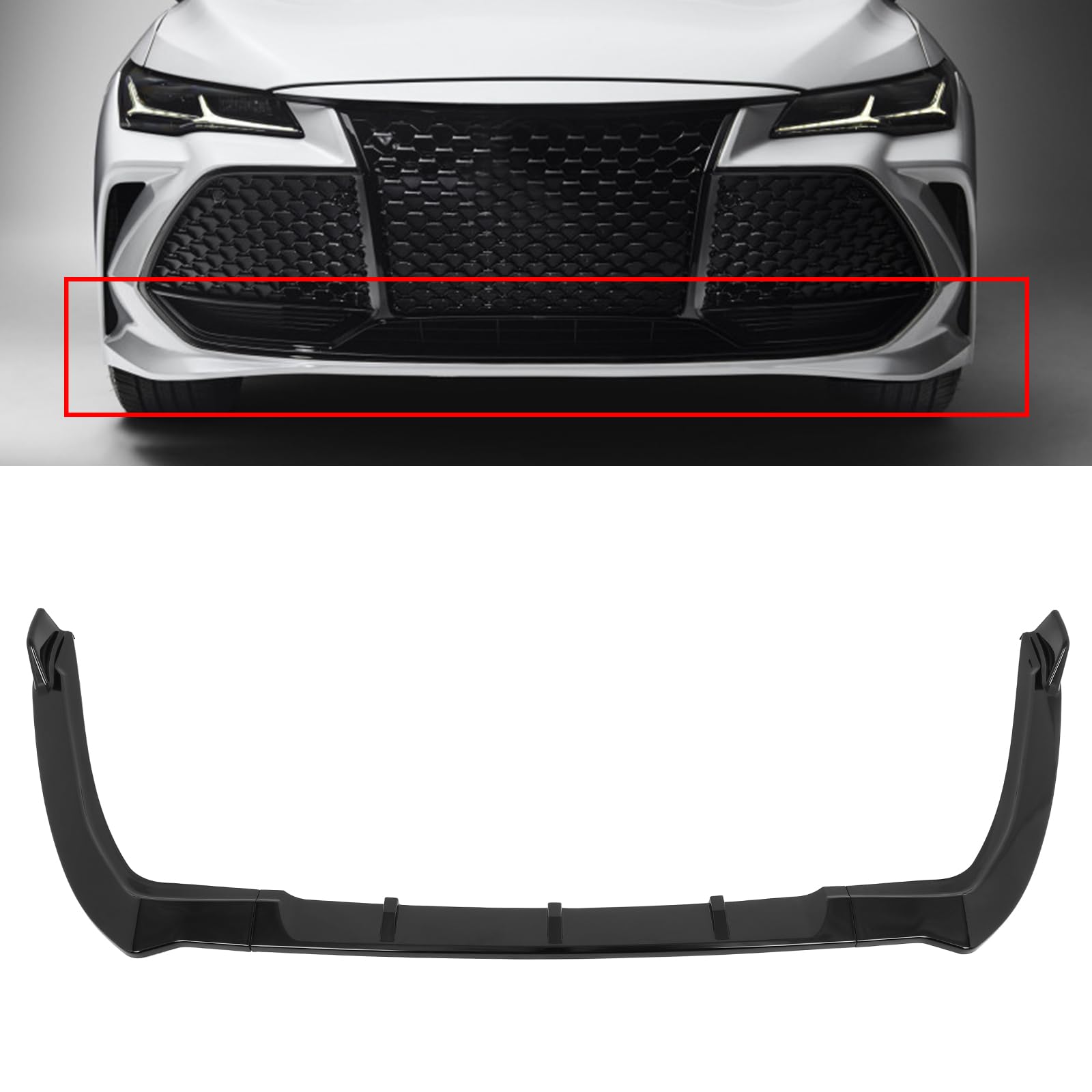 SCITOO Mattschwarz Frontlippe Spoiler Body Kit Kompatibel mit 2019-2021 für Toyota Avalon Frontstoßstange Lippe Splitter Kinn Außendiffusor SCITOO Mattschwarz Frontlippe Spoiler Body Kit Kompatibel mit 2019-2021 für Toyota Avalon Frontstoßstange Lippe Splitter Kinn Außendiffusor von SCITOO