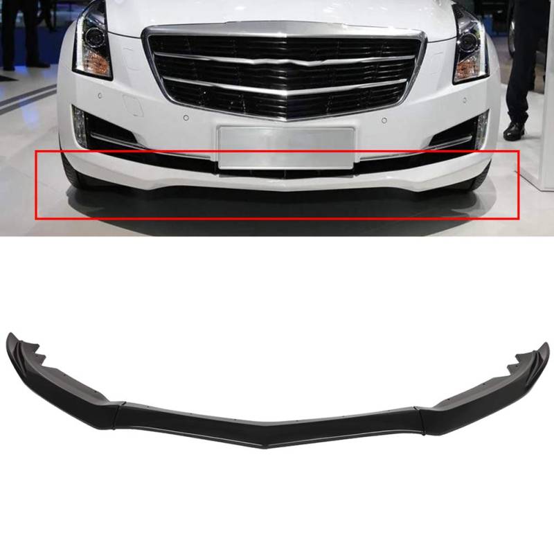 SCITOO Mattschwarzer Frontlippenspoiler-Körper-Kit, kompatibel mit 2015–2018 für Cadillac ATS Frontstoßstangenlippe Splitter Kinn Außendiffusor von SCITOO