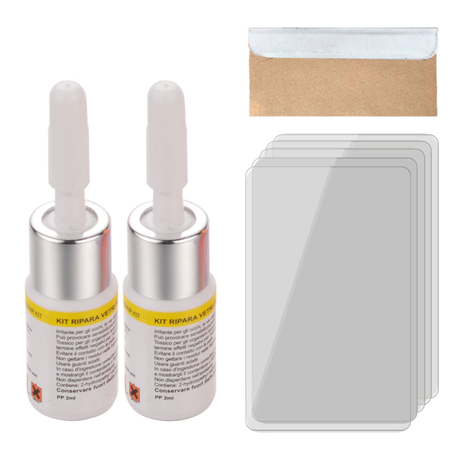 SCOBUTY Windschutzscheiben Reparaturset Werkzeug,Auto Windshield Repair Kit, Glas Reparatur Flüssigkeit,Auto Glas Windschutzscheibe Reparatursatz Windschutzscheiben Reparatur,für Cracks,2PCS von SCOBUTY