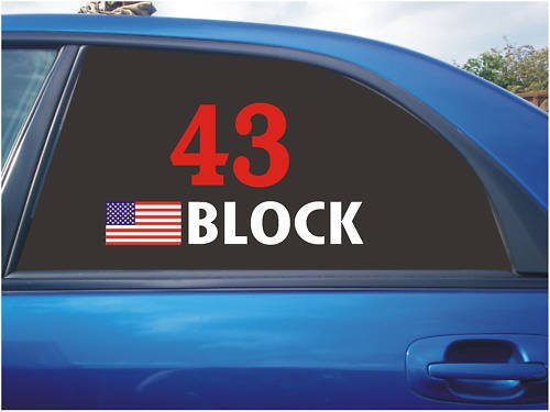 Ken Block Rallye-Auto-Track-Aufkleber für Fenster mit USA-Flaggen, Weiß, 2 Stück von SCOOBY DESIGNS
