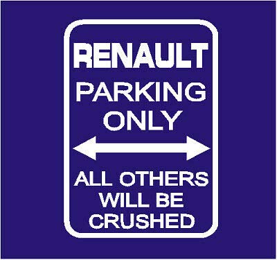 SCOOBY MAD Renault Parking Only Garage Aufkleber in Weiß Clio Sport Megane 182 von SCOOBY MAD