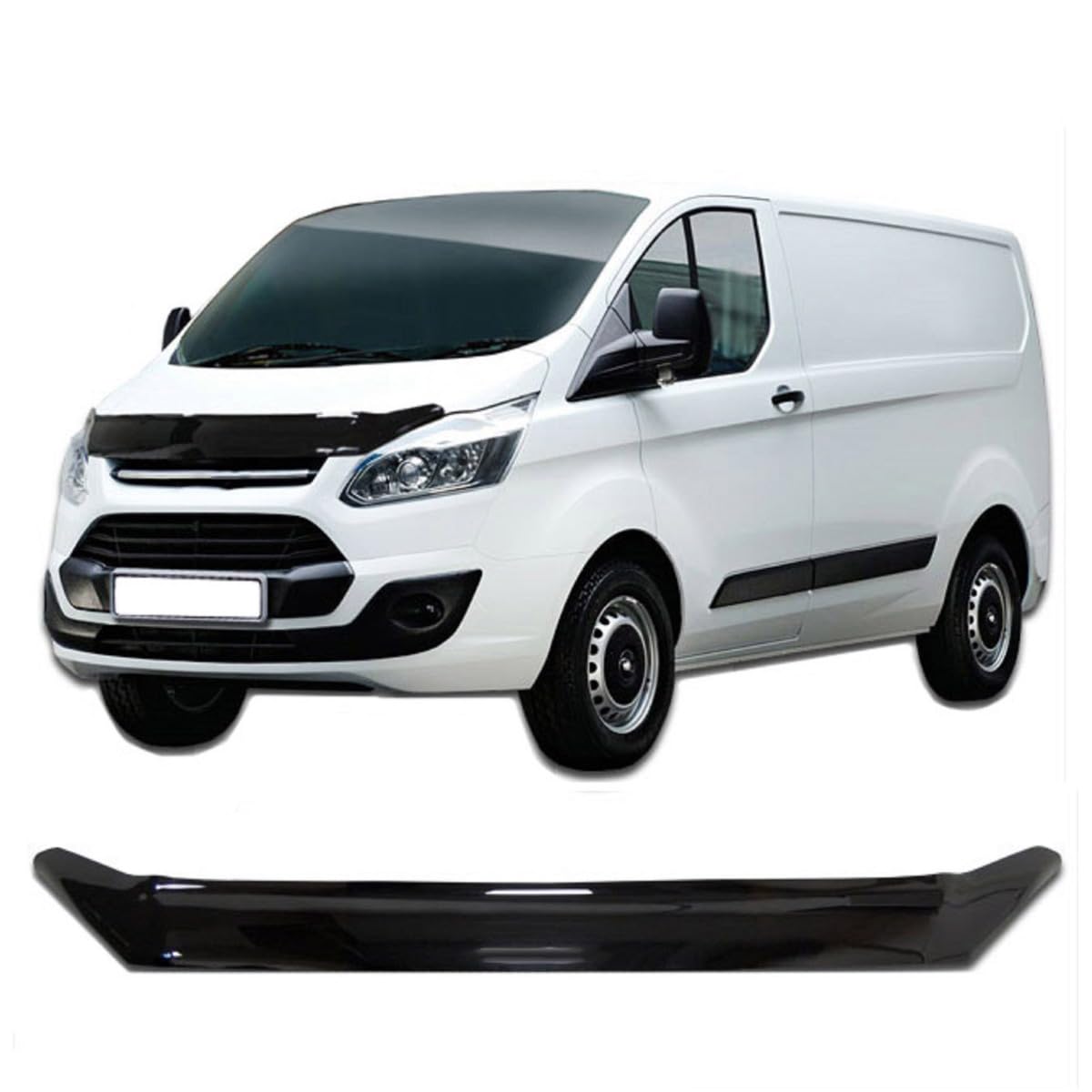 SCOUTT | Motorhaube Windabweiser Insekten Steinschlagschutz Für Transit Custom Tourneo Custom 2012-2018, Aerodynamisch, Einfache Montage von SCOUTT