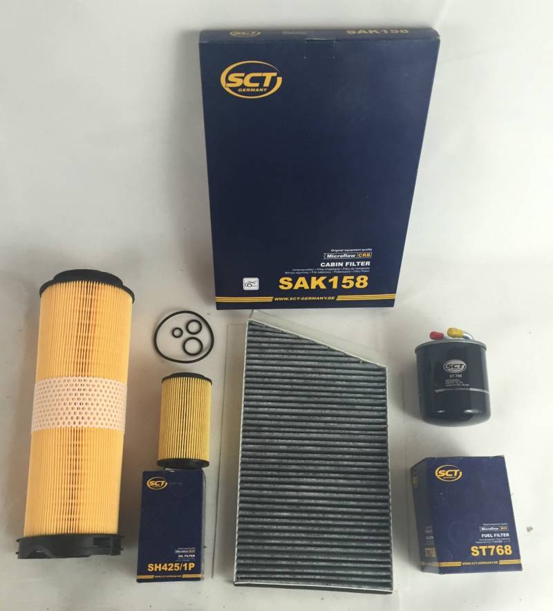 FILTER-SET ÖLFILTER LUFTFILTER AKTIVKOHLE KRAFTSTOFFFILTER CLC CLK C-KLASSE W203 S203 CL203 C209 C 200 220 CDI von SCT GERMANY