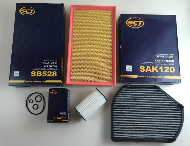 FILTER SET ÖLFILTER LUFTFILTER AKTIVKOHLEFILTER SCT GERMANY W210 240 280 320 430 von SCT GERMANY