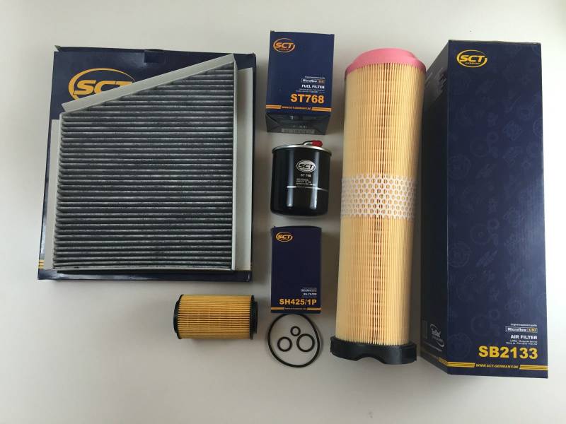 SCT GERMANY FILTER SET ÖLFILTER LUFTFILTER KRAFTSTOFFFILTER AKTIVKOHLEFILTER W211 S211 CDI von SCT GERMANY