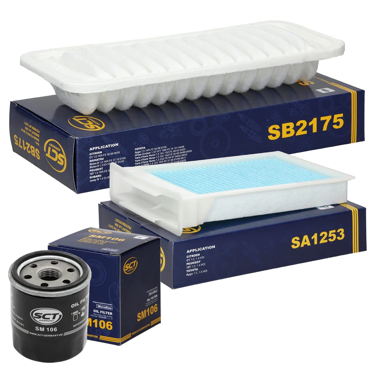 SCT Germany Inspektionspaket Wartungspaket Filterset 1 x Luftfilter 1 x Innenraumfilter 1 x Ölfilter von SCT Germany